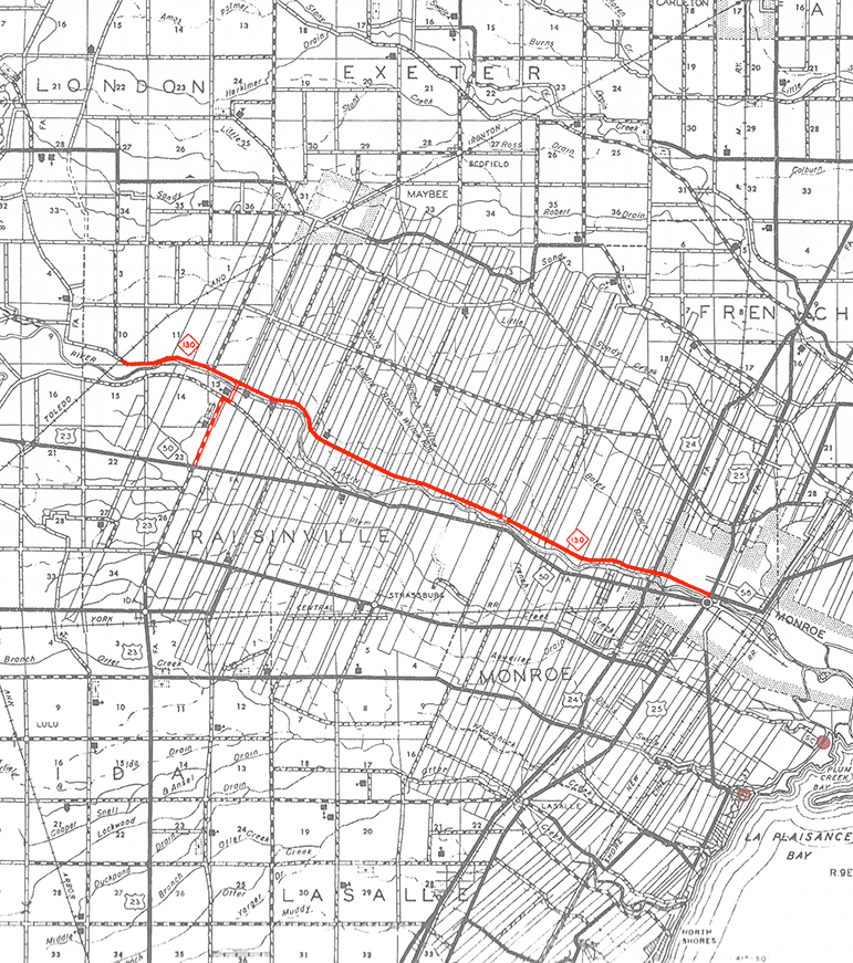Former M-130 Route Map, 1951