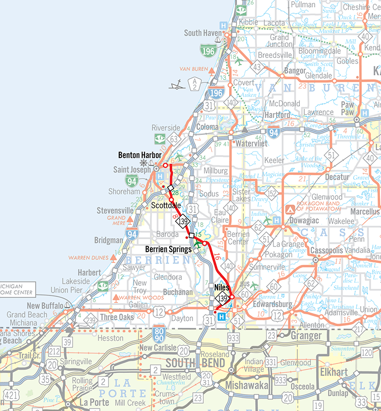 M-139 Route Map