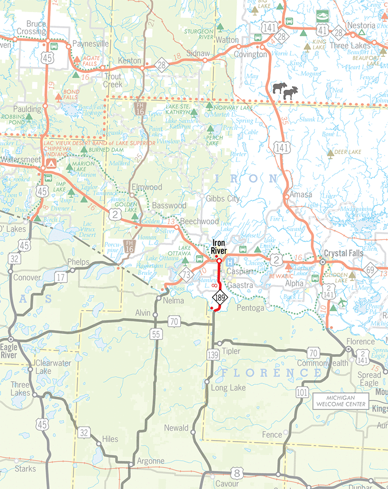 M-189 Route Map
