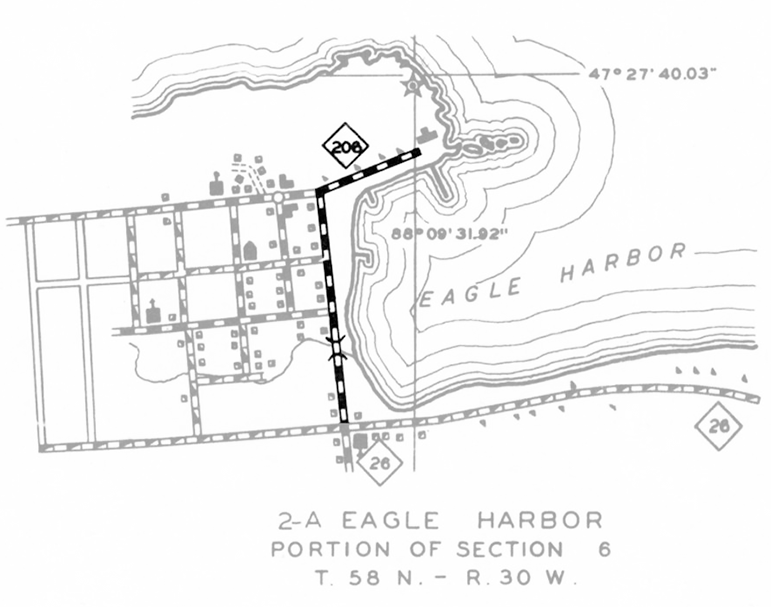 M-206 Map from 1940 MSHD Traffic Survey Map of Keweenaw County