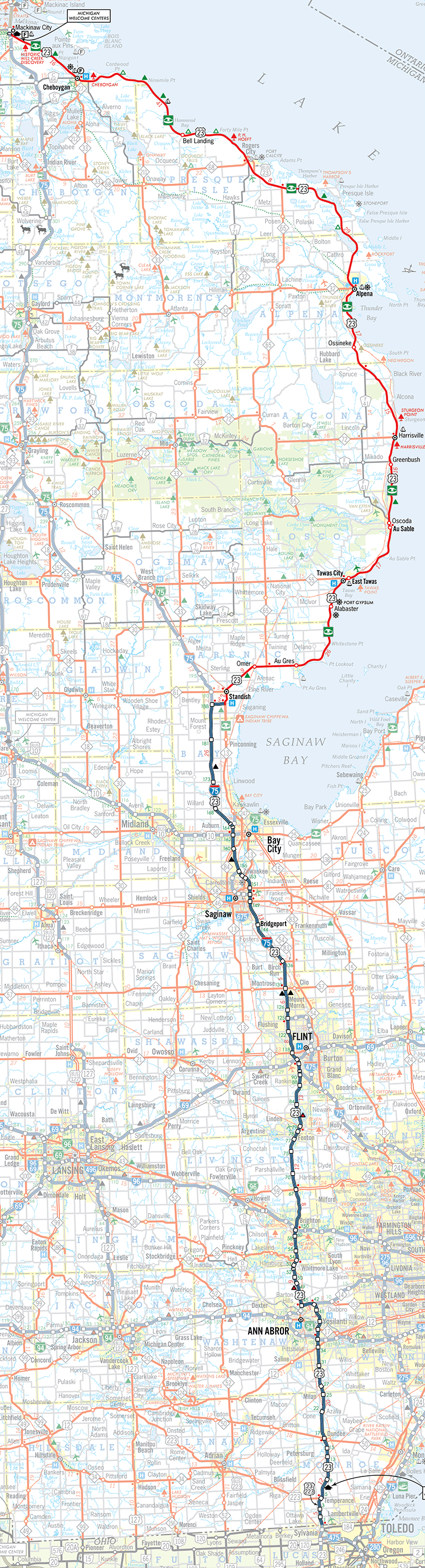 US-23 Route Map