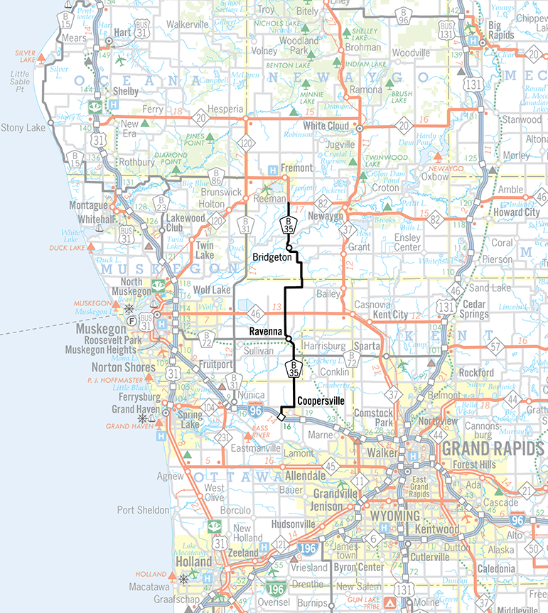 B-35 Route Map