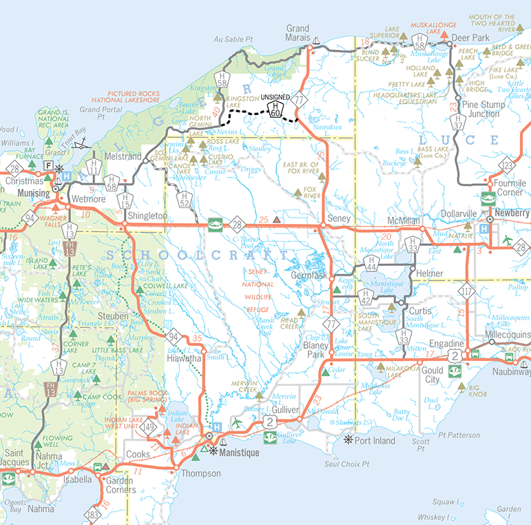 Unsigned H-60 Route Map