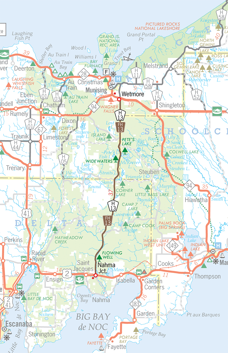 Federal Forest Highway 13 (FFH-13) Route Map