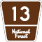 Federal Forest Highway 13 route marker