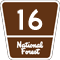 Federal Forest Highway 16 route marker